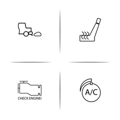 Cars And Transportation simple linear icon set.Simple outline icons