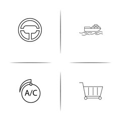 Cars And Transportation simple linear icon set.Simple outline icons