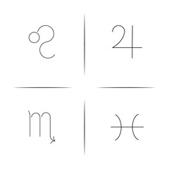 Astrology simple linear icon set.Simple outline icons