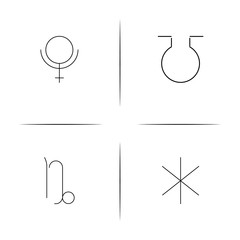 Fototapeta na wymiar Astrology simple linear icon set.Simple outline icons