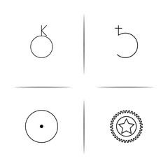 Astrology simple linear icon set.Simple outline icons