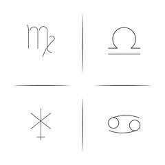 Astrology simple linear icon set.Simple outline icons