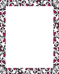 White Frame with Decorated Borders