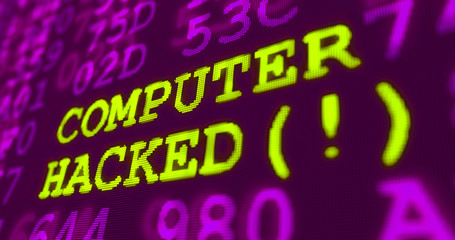 Cyber attack ultra violet warnings - computer hacked