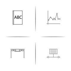 Education And Science simple linear icon set.Simple outline icons