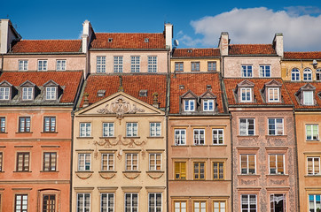 Fototapeta na wymiar Buildings Of The Warsaw Old Town