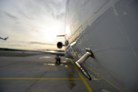 Closeup Airplane Embraer Erj 145