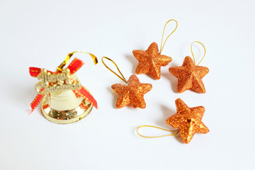 Christmas Decoration on isolated white background with copy space