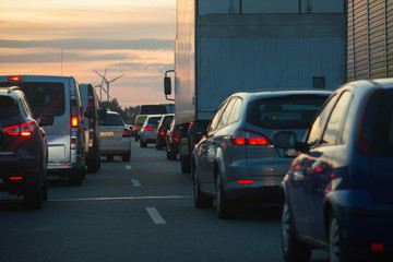 Traffic jam on a highway