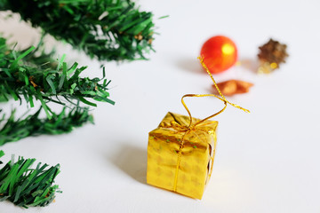 Christmas Decoration on isolated white background with copy space