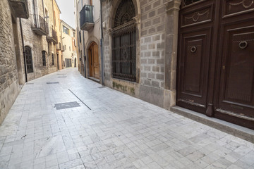 Fototapeta na wymiar Ancient street historic center of Banyoles,Catalonia,Spain.