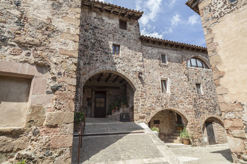 Ancient street in Santa Pau,Catalonia,Spain.