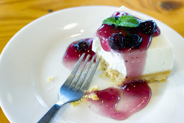 Blueberry Cheese pie already eaten some.