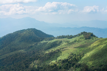 Mountain view and blue sky at Phu Soi Dao National Park,Thailand