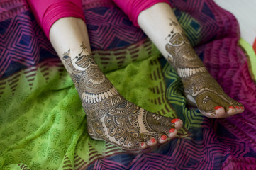 henna design, bride , Hindu wedding, Rajasthan, India
