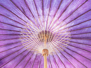 Under of thai style purple umbrella, North region, Thailand