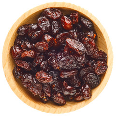 Cranberry in bowl isolated on white