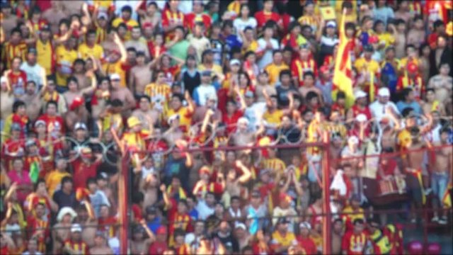Crowd Of Blurred People At Soccer Stadium in Argentina.