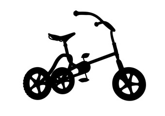 Fototapeta na wymiar silhouette of children's bicycle vector