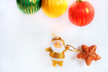 Christmas Decoration on isolated white background with copy space