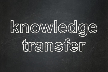 Studying concept: text Knowledge Transfer on Black chalkboard background