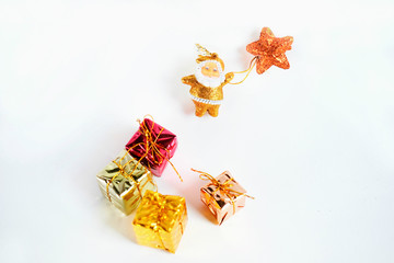 Christmas Decoration on isolated white background with copy space