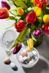 Chocolate speckled Easter eggs in crisp sugar shell