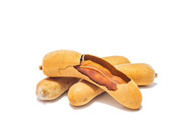 Sweet tamarind in white background.