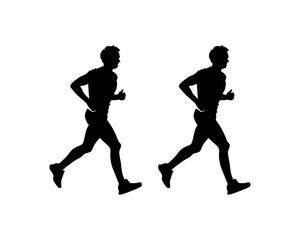 Fototapeta na wymiar Running Man Symbol Silhouette Logo Vector