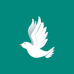 Fototapeta premium Vector color image of a bird, bird design icon