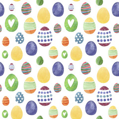 watercolor colored pattern with Easter eggs