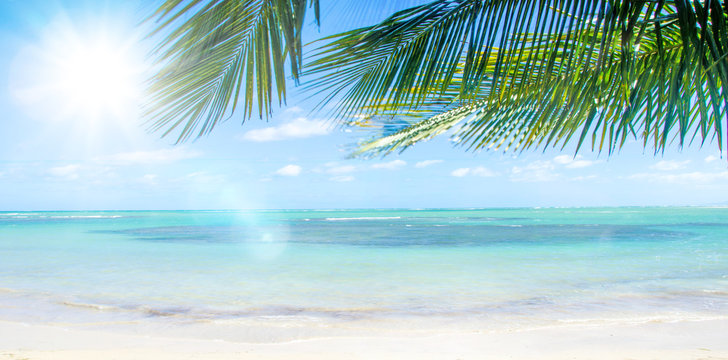 Ferien, Tourismus, Sommer, Sonne, Strand, Meer, Gl&uuml;ck, Entspannung, Meditation: Traumurlaub an einem einsamen, karibischen Strand :)