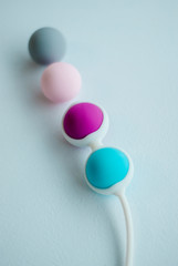 Color Kegel balls, Geisha balls in white background