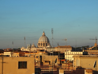 Fototapeta na wymiar Cityshape of Rome Italy with Saint Peter Church