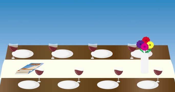 Passover jewish Holiday Seder table and greeting animatiom