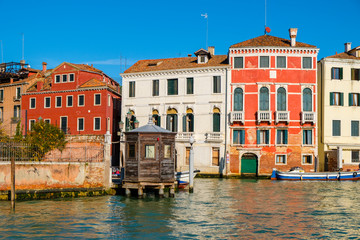View of the Grand Canal at Venice Italy.