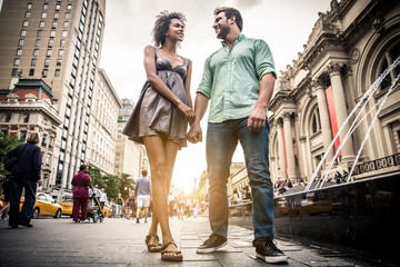 Couple walking in New York