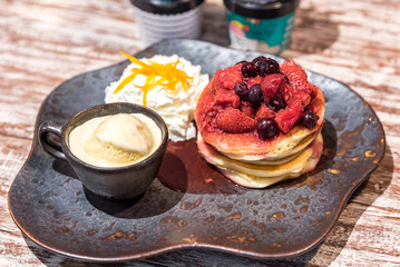 Pancake with ice cream