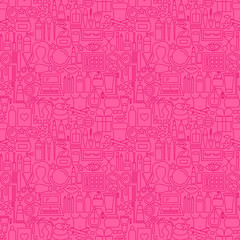 Cosmetics Line Seamless Pattern