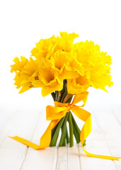 Easter bouquet of yellow daffodils.