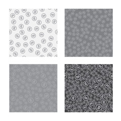 Bitcoin seamless pattern. White seamless background with signs of Bitcoin.