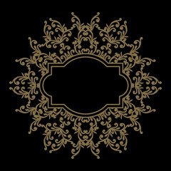 Mandala retro dark background. Background with oriental round pattern. Vector illustration. Can be used for the name, slogan, postcard, announcement, invitation and other. EPS 8