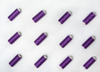  violet spools of thread