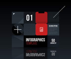 Patchwork rectangle template in dark corporate style on black background