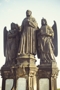 historical statues on the streets of Prague
