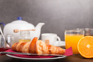 homemade croissants on a breakfast table