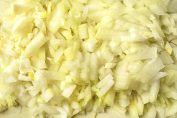 chopped onions, close-up.