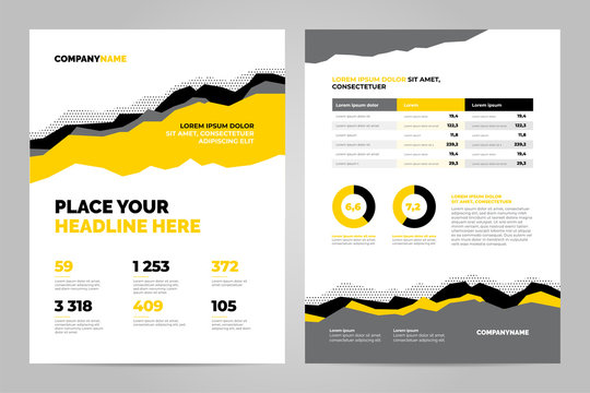 Yellow Brochure template design for corporate presentation