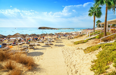Nissi-Strand in Aiya Napa, Zypern. Küste von Agia Napa.