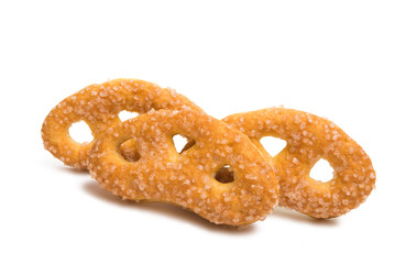 sugar coated knot shape pretzel isolated